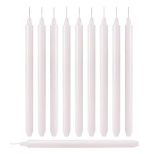 oshadow taper 1/2 inch candles - pack of 10 unscented, 8 inch tall candles - 1/2 inch candles - taper candle - 1/2 inch white candlesticks