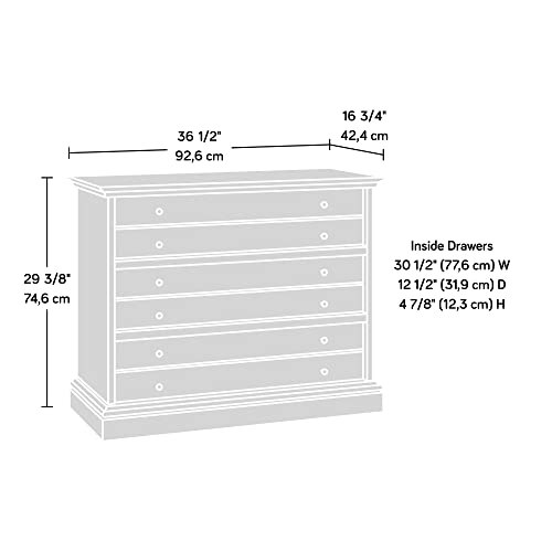 Sauder Barrister Lane 3-Drawer Chest, L: 36.46" x W: 16.69" x H: 29.37", Sindoori Mango