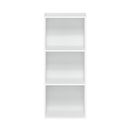Furinno Luder Bookcase/Book/Storage, 5-Tier, White & Luder Bookcase/Book/Storage, 3-Tier, White