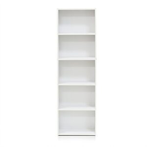 Furinno Luder Bookcase/Book/Storage, 5-Tier, White & Luder Bookcase/Book/Storage, 3-Tier, White