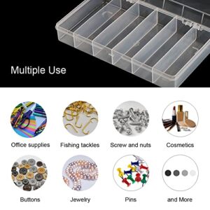 Vidifor 2 Pack 6 Grids Tackle Box Organizer Mascara Brushes Container Fishing Tackle Tray Box Plastic Storage Organizer Container for Crafts, Beads Earrings, Screws, Nail, Pins