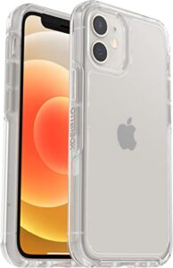 otterbox symmetry clear series case for iphone 12 mini with alpha glass screen protector bundle - bundle packaging - clear