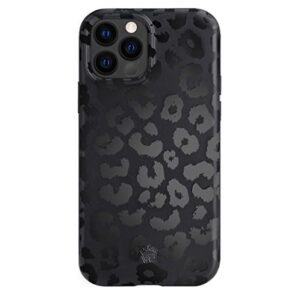 velvet caviar designed for iphone 12 pro max case black leopard [8ft drop tested] compatible with magsafe - cute magnetic protective phone case