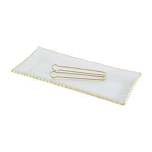 mud pie glass and gold serving platter with tongs set
