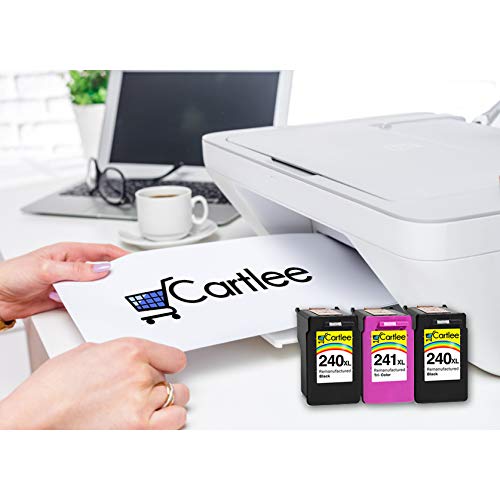 Cartlee 3 Remanufactured High Yield Ink Cartridge Replacement for PG-240XL 240 XL CL-241XL 241 XL PIXMA MX472 MX452 MG3220 MG3520 MX432 MX439 MX512 MG2120 MG3600 MX459 MG3620 MX479 (2 Black, 1 Color)