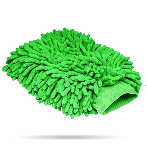 Slick Products Premium Wash Mitt - Scratch-Free Microfiber Extra Soft - Green