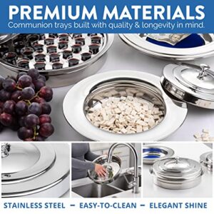 Steadfast Selections - (Cup Tray Lid) Premium Communion Trays for Churches | Communion Set | Communion Plates for Church | Communion Tray Set | Communion Supplies | Church Communion Ware Sets