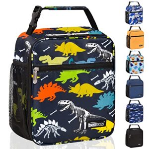 Buringer HOMESPON Reusable Lunch Bag Insulated Lunch Box Bento Cooler Tote with Front Pocket For Office/Outdoor (Color dinosaurs)