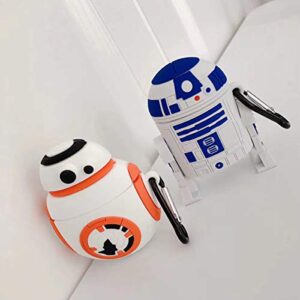 for Air Pods Pro Case, 3D Anime Cartoon Funny Kawaii Cute Design Fun Case for Air pods Pro Case Headphone Accessories with Keychain for Girls Teens Boys Kids Women Unisex (R2D2-PRO)