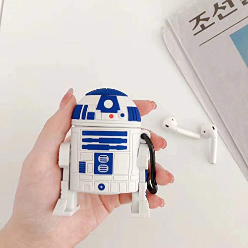 for Air Pods Pro Case, 3D Anime Cartoon Funny Kawaii Cute Design Fun Case for Air pods Pro Case Headphone Accessories with Keychain for Girls Teens Boys Kids Women Unisex (R2D2-PRO)