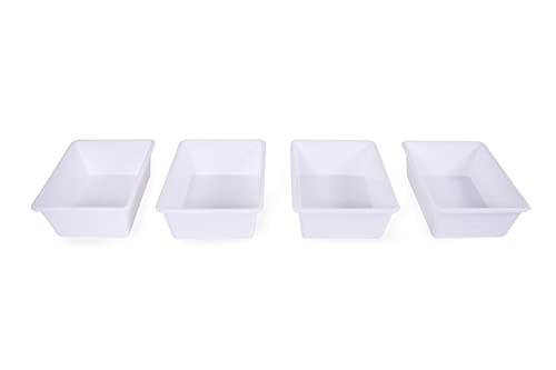 UNiPLAY Large Stackable Storage Bins for Closet Organizers, Food Organizer Bins, Pantry Storage and Toy Storage Organizer (4-Pack), White