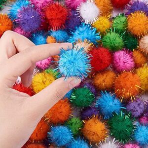 Colored Glitter Balls Pompom Furry Balls Christmas Pom Poms DIY Pompones Craft Supplies Handmade Decoration Materials