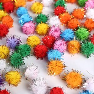 Colored Glitter Balls Pompom Furry Balls Christmas Pom Poms DIY Pompones Craft Supplies Handmade Decoration Materials