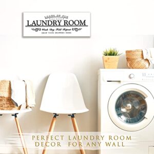 Gifhunter Laundry Room Decor With Wash Dry Fold Repeat Laundry Sign for Laundry Room Décor, Rustic Family Farmhouse Laundry Room Wall Decor Wall Sign Laundry Rules Hanging Prints for Laundry Room