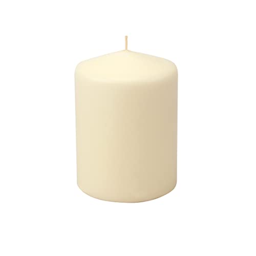 Stonebriar Long Burning Tea Light Candles, 6 to 7 Hour Extended Burn Time, White, Unscented, Bulk 200-Pack (SM-TL200) & 35 Hour Long Burning Unscented Pillar Candles, 3x4, Ivory