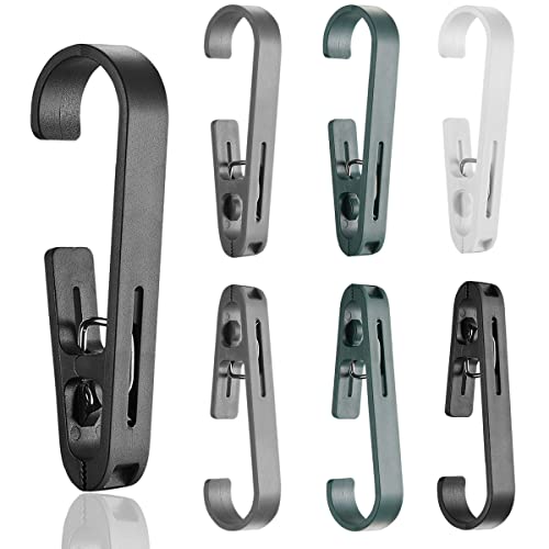 SCINNUL Clothes Pin Clip Hook Multi-Function Bathroom Curtain Clips Hangers, 8 Packs