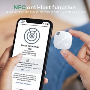 ATUVOS Luggage Tracker, Key Finder, Smart Bluetooth Tracker Pairs with Apple Find My (iOS Only), Item Locator for Bags, Wallets, Keys, Waterproof IP67, Anti-Lost 2 Pack