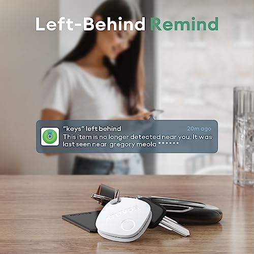 ATUVOS Luggage Tracker, Key Finder, Smart Bluetooth Tracker Pairs with Apple Find My (iOS Only), Item Locator for Bags, Wallets, Keys, Waterproof IP67, Anti-Lost 2 Pack