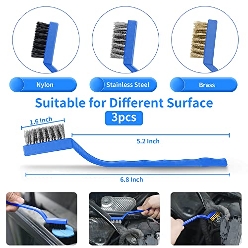 PL ZMPWLQ 22 pcs Car-Cleaning-Tool-Set Auto-Detail-Brush-Kit Car-Detailing-Brushes-Set Cleaning Car Kit Wash Brush Cleaning Tools Kit for Vehicles Inside & Outside Blue Car Detailing Brush Drill Brush