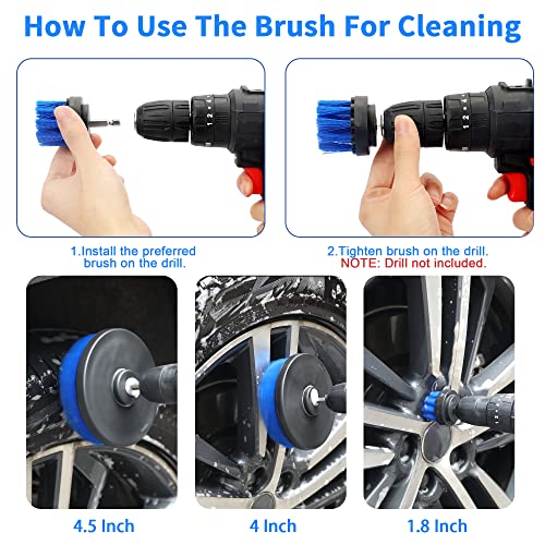 PL ZMPWLQ 22 pcs Car-Cleaning-Tool-Set Auto-Detail-Brush-Kit Car-Detailing-Brushes-Set Cleaning Car Kit Wash Brush Cleaning Tools Kit for Vehicles Inside & Outside Blue Car Detailing Brush Drill Brush