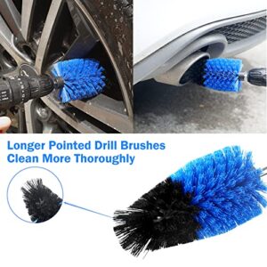 PL ZMPWLQ 22 pcs Car-Cleaning-Tool-Set Auto-Detail-Brush-Kit Car-Detailing-Brushes-Set Cleaning Car Kit Wash Brush Cleaning Tools Kit for Vehicles Inside & Outside Blue Car Detailing Brush Drill Brush