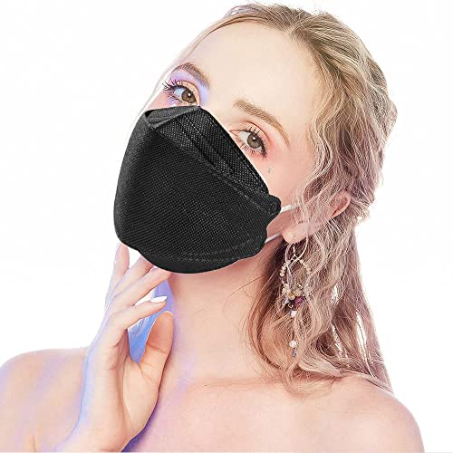 SENSE FV KF94 Disposable For Adult 4-Ply Breathable 3D Mouth Shields Filter Full Face Cover (50PCS, Black)