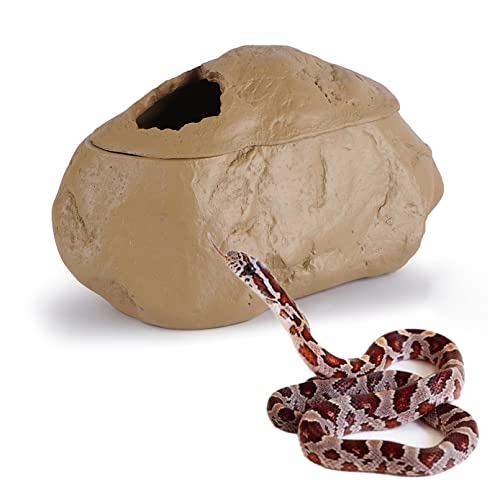 PINVNBY Snake Hide Cave Reptile Hide Cave Lizard Egg-Laying Shelters Reptiles Hideaway for Corn Snake, Green Snake, Rat Snake, Leopard Gecko,Spiders