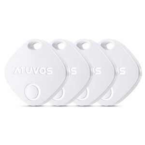 atuvos luggage tracker, key finder, smart bluetooth tracker pairs with apple find my (ios only), item locator for bags, wallets, keys, waterproof ip67, anti-lost 4 pack