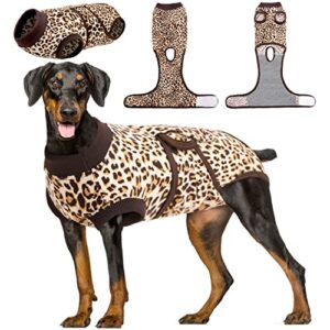 kuoser dog surgery recovery suit, recovery suit for female male dogs, dog onesie after surgey spay neuter, anti-licking pet surgical recovery snugly suit, bodysuit for abdominal wounds skin disease