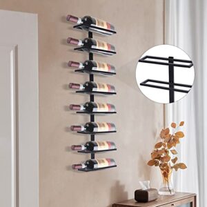 gdrasuya10 wall mounted wine rack for 8 bottles, wall wine rack wrought iron wine storage display holder rack wine bottle hanging holder rack (black)