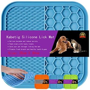 kabetig silicone x large dog lick mat for dogs with suction cups - dog licking mat/pad for anxiety and boredom relief - alternative to slow feeder dog bowl - use for food/treats/yogurt/peanut butter