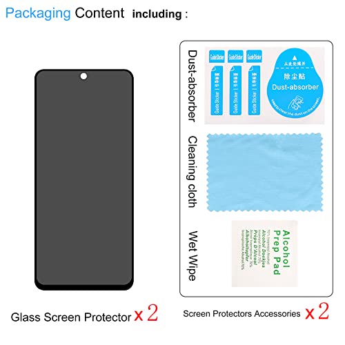 Lokyoo 2 Pack Privacy Screen Protector for Samsung Galaxy A53 5G/ A51 5G/ A52 4G/ A52 5G/ A52s[Anti-Spy Tempered Glass], Ultra HD, Anti-Scratch, Bubble-Free, Easy Install 9H Protective Glass Black