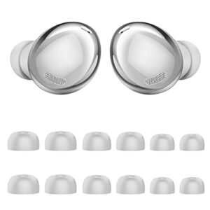 rolees ear tips for galaxy buds pro, 6 pairs double flange silicone eartips earbuds earplug replacement accessories compatible with samsung galaxy bus pro s/m/l size (white)