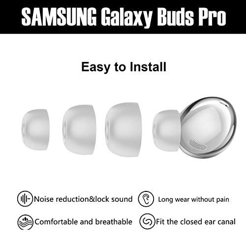 ROLEES Ear Tips for Galaxy Buds Pro, 6 Pairs Double Flange Silicone Eartips Earbuds Earplug Replacement Accessories Compatible with Samsung Galaxy Bus Pro S/M/L Size (White)