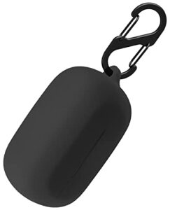 geiomoo silicone case compatible with jbl reflect flow pro, protective cover with carabiner (black)
