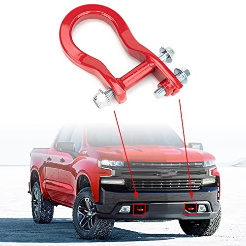 GEATaaT Red Front Tow Hooks Compatible with 2019-2021 Chevrolet Silverado 1500 Replace# 84280202