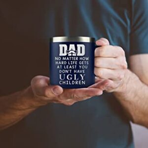 TEEZWONDER Gifts for Dad from Daughter Son, Laser Engraved Birthday Christmas Gifts for Dad, Best Papa, Grandpa for Fathers Day, Funny Insulated Coffee Mug 14oz