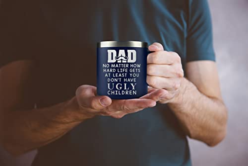 TEEZWONDER Gifts for Dad from Daughter Son, Laser Engraved Birthday Christmas Gifts for Dad, Best Papa, Grandpa for Fathers Day, Funny Insulated Coffee Mug 14oz