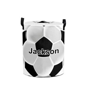 soccer football personalized freestanding laundry hamper, custom waterproof collapsible drawstring basket storage bins with handle for clothes