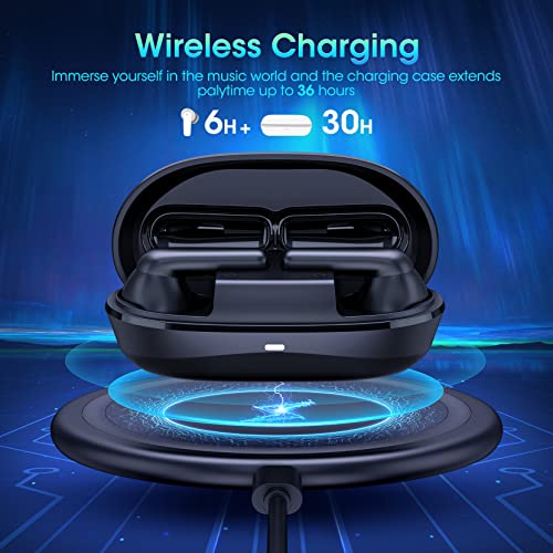 Active Noise Cancelling Wireless Earbuds, 40H &4 Microphone Call Noise Cancelling Bluetooth 5.2 Earubds, Light Weight Wireless Charging Case Wireless Earphone, Deep Bass IPX7 Touch Control Headphones