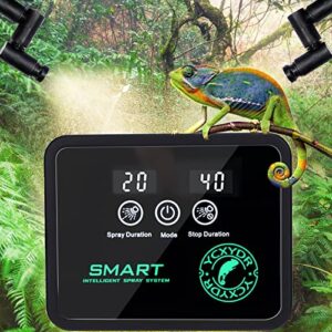 reptile mister automatic misting system, reptile humidifiers with smart timing controller, terrariums humidifier with 360°adjustable misting nozzles, rainforest ecosystem sprayer