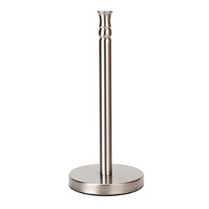 paper towel holder stand countertop with heavy weighted stainless steel base, free standing paper towel holder (brushed nickel)