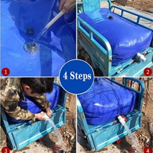 64 Gallon Water Storage Bladder Heavy Duty Truck Bed Camping Agricultural Farm Portable Large-Capacity Foldable Water Container with Shut Off Valve