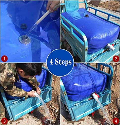 64 Gallon Water Storage Bladder Heavy Duty Truck Bed Camping Agricultural Farm Portable Large-Capacity Foldable Water Container with Shut Off Valve