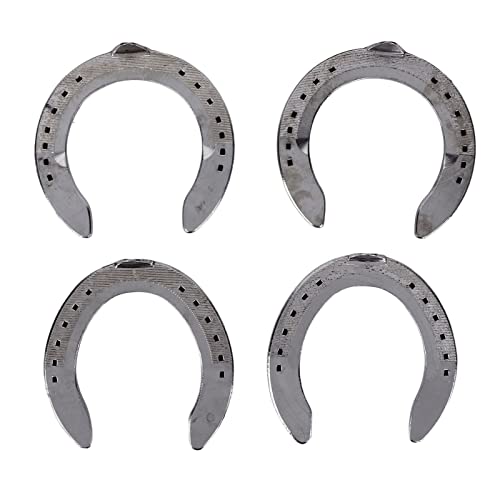 4pcs Horseshoe Kit, Aluminum Alloy Horse Shoes Light Weight Reliable Practical Horse Riding Accessory for Horse Racing Racecourse(No 4)