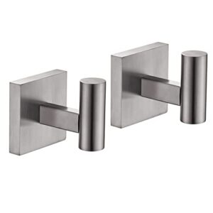 kokosiri robe hook bathroom towel coat hooks for bath kitchen wall 2 pack brushed nickel stainless steel b1013br-p2