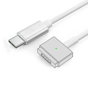 slimq usb c magnetic adapter usb c to 2 t-tip cable cord 5.9ft pd 60w 85w 100w power fast head charging compatible w typec mag-safe2 old macbook pro after 2012 year (for macbook pro only)