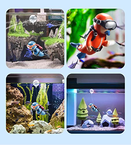 SUPTEC 2-Pack Floating Fish Tank Decorations Cute Little Diver Aquarium Decoration Aquarium Accessories Fish Playmate for Fish Tank Suitable for All Kinds of Fish and Fish Tanks Swimming Pool