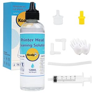 koala printhead cleaning kit, printer cleaning kit 120ml compatible with epson/canon/brother/hp inkjet printers et-2720 et-2803 et-4800 et15000 wf7710 xp4105 etc.
