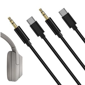 linkidea audio cable for sony wh-1000xm5 1000xm4 1000xm3 xb910n xb900n ch710n ch700n h910n mdr-xb950bt 1am2, xb950n1, xb750bt headphones, usb-c to 3.5mm trs replacement aux cord (3 ft / 1m 2pack)